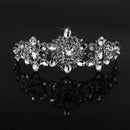 Elegant Wedding Bridal Silver Crystal Rhinestone Prom Party Hair Tiara Crown Veil Headband Silver