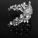 Elegant Wedding Bridal Silver Crystal Rhinestone Prom Party Hair Tiara Crown Veil Headband Silver