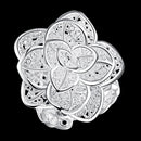Silver Plated Hollow Rose Flower Vintage Rings Jewelry Women's Ring Size 8