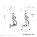 Cute Silver Womens Dolphin Animal Design Dangle Drop Hook Earrings Eardrop Jewelry Gift