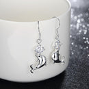 Cute Silver Womens Dolphin Animal Design Dangle Drop Hook Earrings Eardrop Jewelry Gift