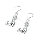 Cute Silver Womens Dolphin Animal Design Dangle Drop Hook Earrings Eardrop Jewelry Gift