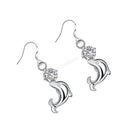 Cute Silver Womens Dolphin Animal Design Dangle Drop Hook Earrings Eardrop Jewelry Gift