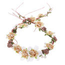 Women Girls Ladies Flowers Headband Bridal Headwear Wedding Party Accessory Coffee