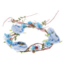 Women Girls Ladies Flower Wreaths Headband Hair Garland Wedding Party Engagement Headdress Blue