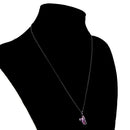 Jewellery Gift Pink Crystal Gemstone Pendant Necklace Gold Filled Chain