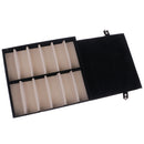 8 Comparament Protective Adjustable Eyeglass Sunglasses Carry Storage Case Cover Black Pair Of 12PCS