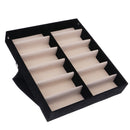 8 Comparament Protective Adjustable Eyeglass Sunglasses Carry Storage Case Cover Black Pair Of 12PCS