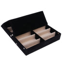8 Comparament Protective Adjustable Eyeglass Sunglasses Carry Storage Case Cover Black Pair Of 12PCS