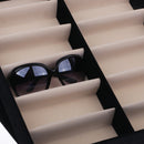 8 Comparament Protective Adjustable Eyeglass Sunglasses Carry Storage Case Cover Black Pair Of 12PCS