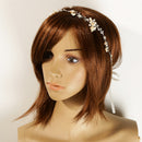 Wedding Bridal Rhinestone Pearl Headband Headpiece Hair Band Ribbon Tie