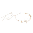 Wedding Bridal Rhinestone Pearl Headband Headpiece Hair Band Ribbon Tie