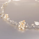 Wedding Bridal Rhinestone Pearl Headband Headpiece Hair Band Ribbon Tie