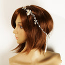 Wedding Bridal Rhinestone Pearl Headband Headpiece Hair Band Ribbon Tie