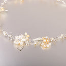 Wedding Bridal Rhinestone Pearl Headband Headpiece Hair Band Ribbon Tie