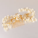 Women Girls Ladies Elegant Leaf Vine Hair Comb Headpiece Tiara Wedding Party Bridal Hair Accessory Gold