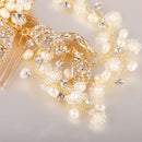 Women Girls Ladies Elegant Leaf Vine Hair Comb Headpiece Tiara Wedding Party Bridal Hair Accessory Gold