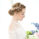 Women Girls Ladies Elegant Leaf Vine Hair Comb Headpiece Tiara Wedding Party Bridal Hair Accessory Gold