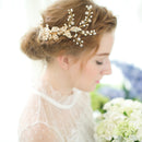 Women Girls Ladies Elegant Leaf Vine Hair Comb Headpiece Tiara Wedding Party Bridal Hair Accessory Gold