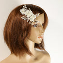 Sweet Crystal Pearls Floral Hair Clip Grip Wedding Bride Girls Prom Accessory