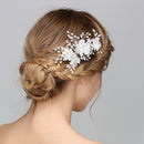 Sweet Crystal Pearls Floral Hair Clip Grip Wedding Bride Girls Prom Accessory