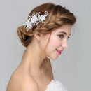 Sweet Crystal Pearls Floral Hair Clip Grip Wedding Bride Girls Prom Accessory