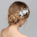 Sweet Crystal Pearls Floral Hair Clip Grip Wedding Bride Girls Prom Accessory