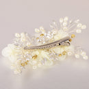 Sweet Crystal Pearls Floral Hair Clip Grip Wedding Bride Girls Prom Accessory