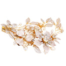 Sweet Crystal Pearls Floral Vine Hair Clip Wedding Bride Girl Prom Accessory-Gold