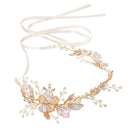 Crystal Pearls Floral Vine Headband Tiara Wedding Bride Prom Hair Accessory