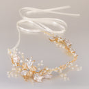 Crystal Pearls Floral Vine Headband Tiara Wedding Bride Prom Hair Accessory