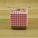 50Pcs Pink Square Cube Kraft Paper Candy Packing Box with Lid Wedding Supplies