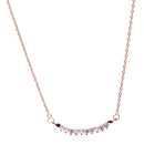 Korean Style Women Crystal Zircon Embeded Pendant Chain Necklace Rose Gold