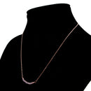 Korean Style Women Crystal Zircon Embeded Pendant Chain Necklace Rose Gold