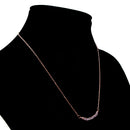 Korean Style Women Crystal Zircon Embeded Pendant Chain Necklace Rose Gold