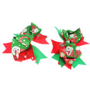 Christmas Xmas Hair Pin Bow Girls Ladies Ribbon Accessory Tie Clip Gift