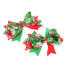Christmas Xmas Hair Pin Bow Girls Ladies Ribbon Accessory Tie Clip Gift