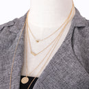 Elegant Multilayer Gold Plated Alloy Bead Sequin Pendant Bib Necklace Chain
