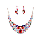 Set Of Women Girls Ladies Rhinestone Necklace With Earrings Fashion Accessory Party Wedding Jewelry Multi-Color