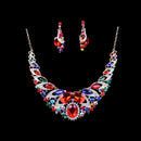 Set Of Women Girls Ladies Rhinestone Necklace With Earrings Fashion Accessory Party Wedding Jewelry Multi-Color