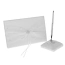 Wedding White Lace Guest book and Pen Set with white flower