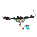 Retro Gothic Court Black Lace Wrist Bracelet Chain Ring Party Accessories