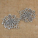 10 Pieces Hollow Out Flower Design DIY Findings Charms Necklace Pendant