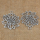 10 Pieces Hollow Out Flower Design DIY Findings Charms Necklace Pendant