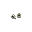 50Pieces 6mm Brass Bell End Cap Mesh Kumihimo Cord Jewelry DIY Making Silver