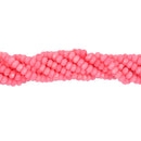 5x8mm Coral Pink Jade Faceted Gemstone Round Spacer Loose Beads for Jewelry Craft 15 Inch