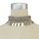 Metal Necklace Charms Choker Collar Tassel Leaves Pendant Necklace Stretch Chain