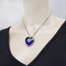 Classic Titanic Heart of Ocean Sapphire Crystal Pendant Necklace Gift-Silver
