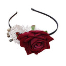 Rose Flower Headband Floral Bells Headband Hair Headwear Women's Accessories