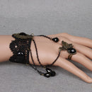 Bracelet Ring Hand Chain Gothic Lace & Alloy Bracelet Ring Attached Bracelet Victorian Flower Vampire Chain